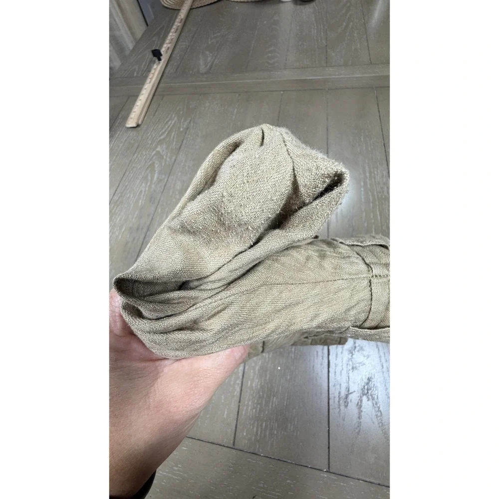 The Kooples‎ Show Trousers Mens 50 Tan Linen Blend Fitted Drawstring Pants